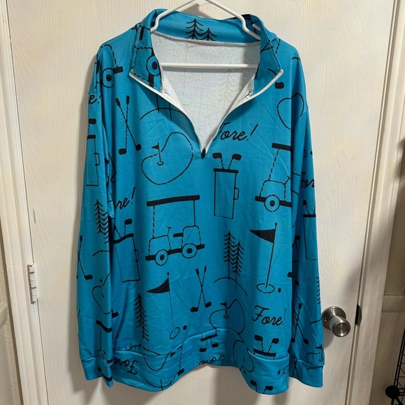 Women’s Lightweight Pullover Sweatshirt Golf Fore Sports Fun Golfer Pockets 2X‎ - Picture 7 of 9